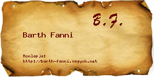 Barth Fanni névjegykártya