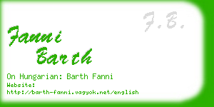 fanni barth business card